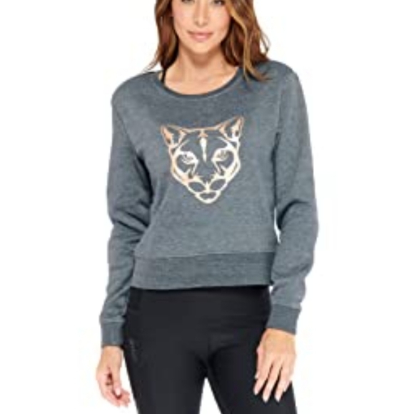 Electric Yoga Charcoal Gray Cougar/ Lioness Sweatshirt Size Small NWOT - Picture 7 of 7